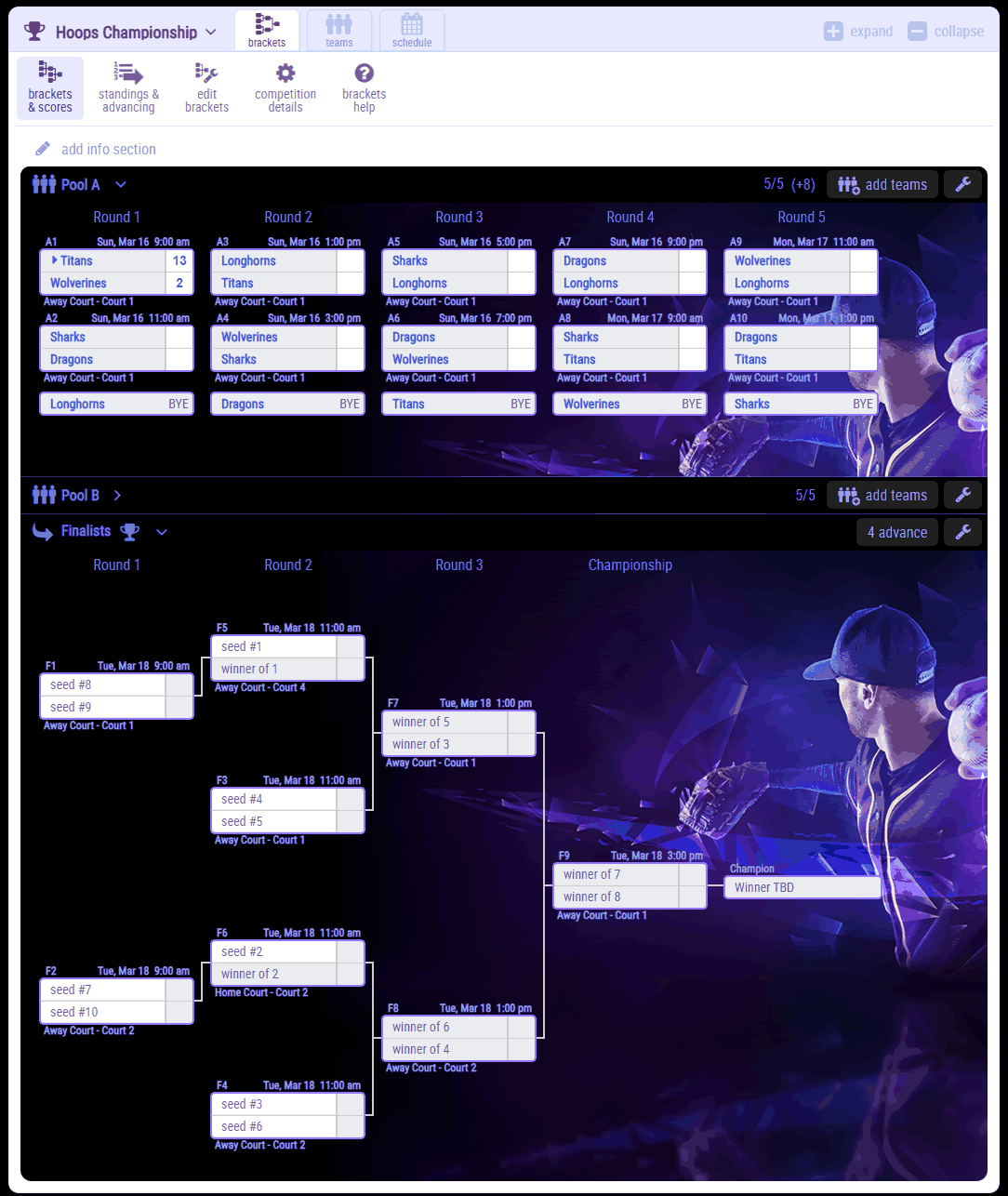 TOURNAMENTS - HomeTeamsONLINE | Sports Management Websites